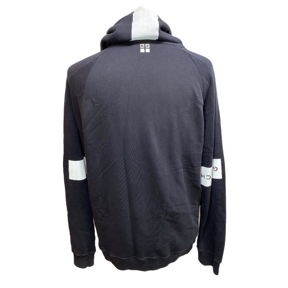 100% Authentic Givenchy Men's Black/White Zip Up Hoodie XLarge - Picture 4 of 13
